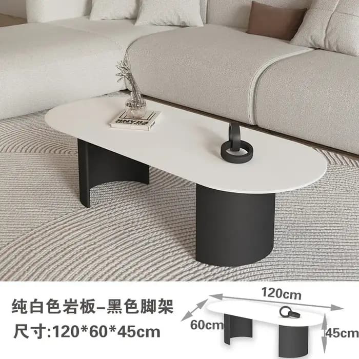 Table basse ovale moderne, design de salon, table basse de luxe haut de gamme, minimaliste, unique,