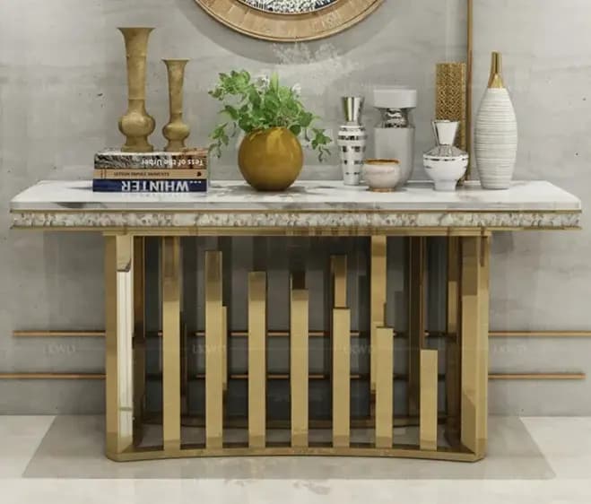Meuble moderne Buffet armoire Villa curio armoire table de séparation table console en marbre en aci