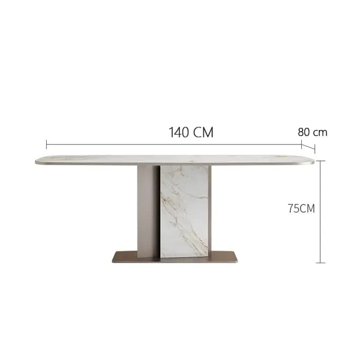 Sièges de table à manger rectangulaires modernes en pierre frittée série Luxotic pour 6 à 8 personne