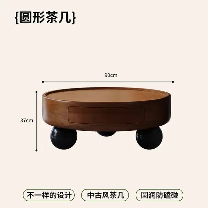 Tables basses rondes design avec tiroir