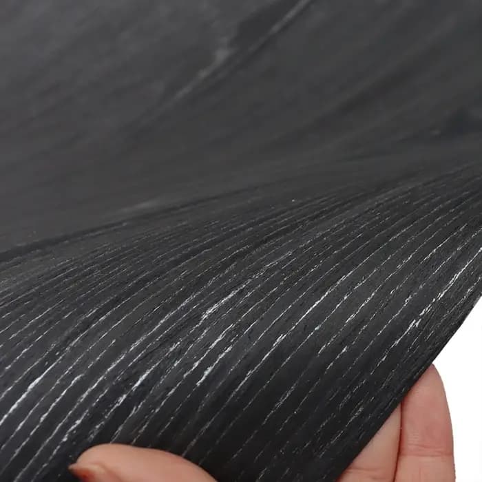 Chêne noir avec placage de bois de Grain argenté, 58x250cm, pour meubles, armoires, décoration de ré