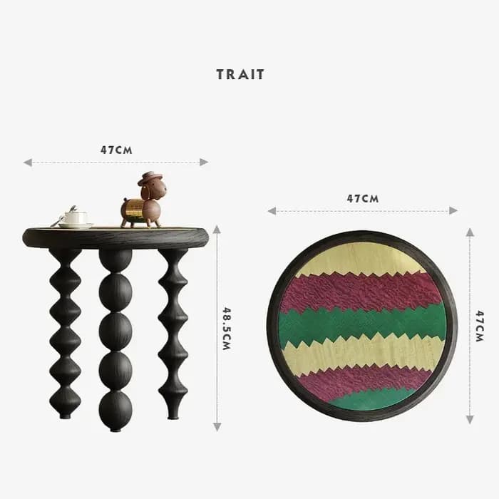 Table d'appoint ronde en bois massif