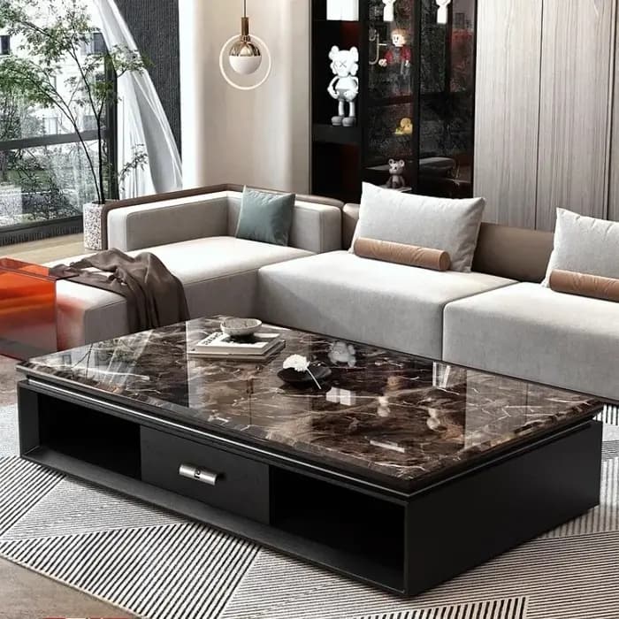 Table basse De luxe au sol minimaliste Glam clair