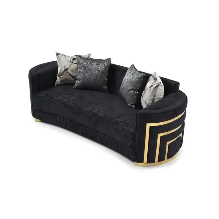 Canapé noir G00523A-S, design moderne, sièges de maison élégants et confortables, idéal pour les esp
