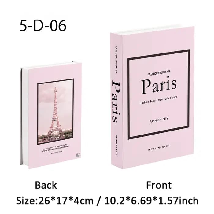 Mode Paris Milan Luxe faux livre livres décoratifs boîte de rangement décoration intérieure de la ma