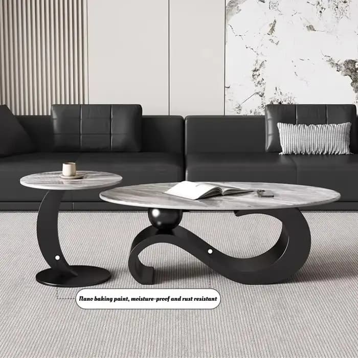 Table basse en dalle de roche de luxe européenne