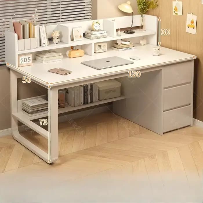 Bureau de travail robuste avec étagère intégrée