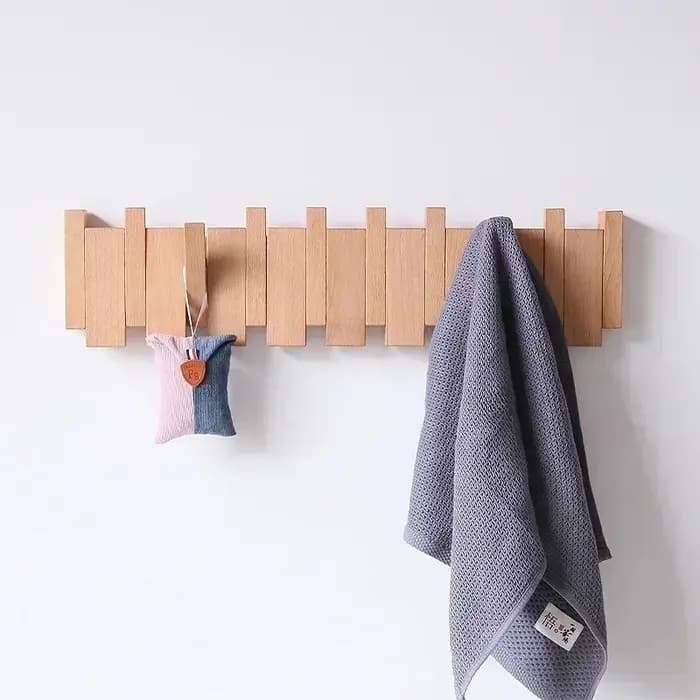 Porte-manteau mural en noyer, porte d'entrée, porche, porte-manteau suspendu en bois massif perforé,
