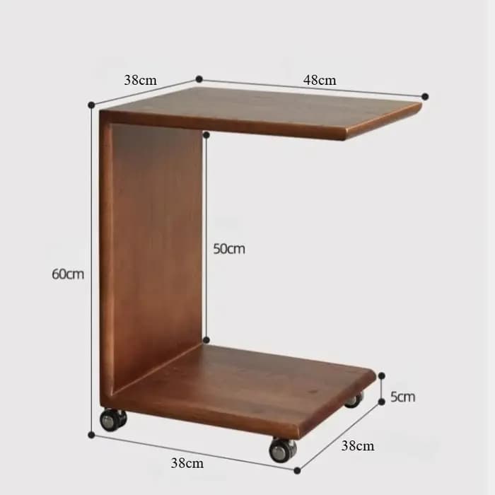 Table d'appoint en bois en forme de C