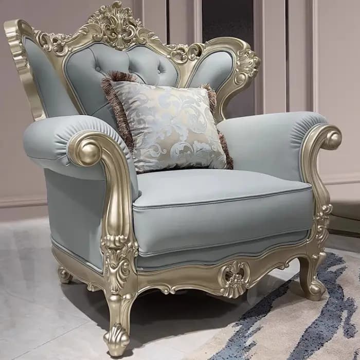 Canapé de salon de luxe européen en cuir véritable