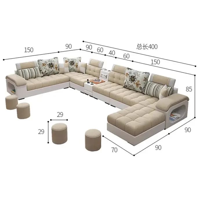Canapé minimaliste de luxe Multifonction rangement sectionnel