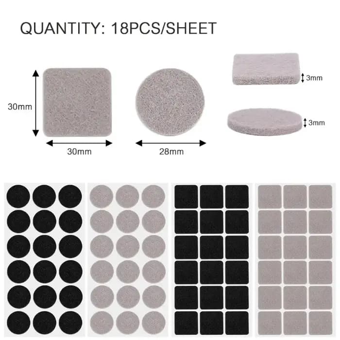 Coussinets de pieds de chaise en feutre, protection de sol pour pieds de Table de meubles, tapis de protection anti-rayures auto-adhésif antidérapant pour meubles