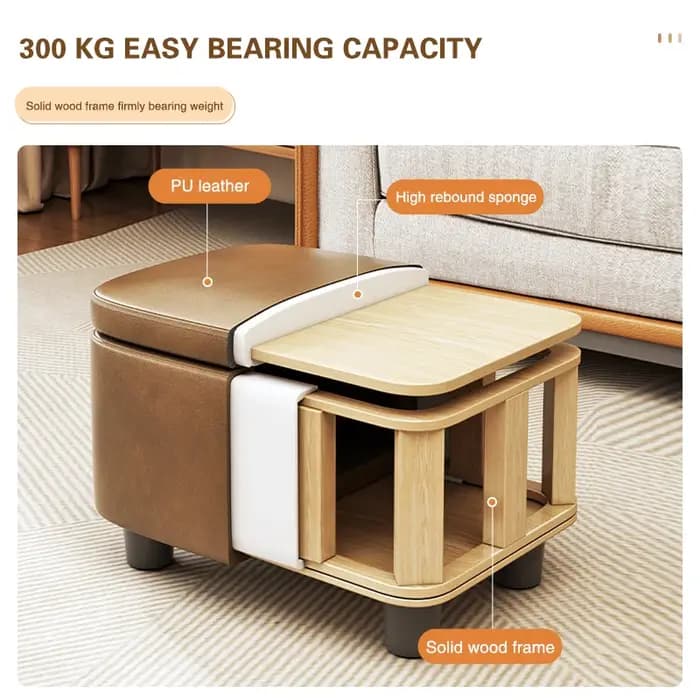 Organisateur créatif tabouret poufs ménage confortable canapé tabouret en cuir salon canapé porte po