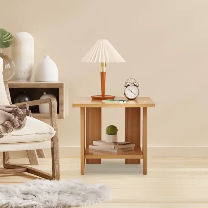 Table d'appoint Double couche en bois, petite Table d'appoint pour canapé, maison, salon, petit appa