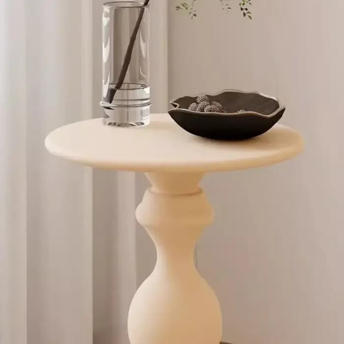 Table Basse Ronde Nordique en Acier Inoxydable