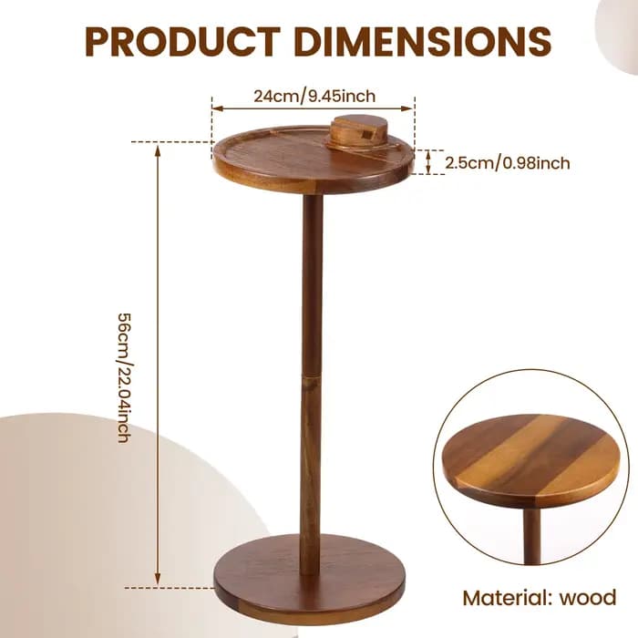 Mini Table d'appoint sur pied en bois