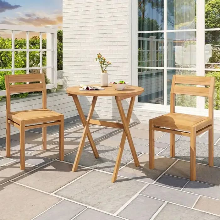 Table d'appoint avec plateau à lattes et structure en X, table basse