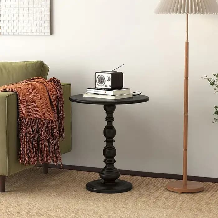 Table d'appoint vintage en fer forgé de style nordique