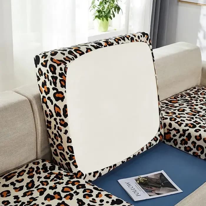 Housse de coussin de siège de canapé imprimé léopard