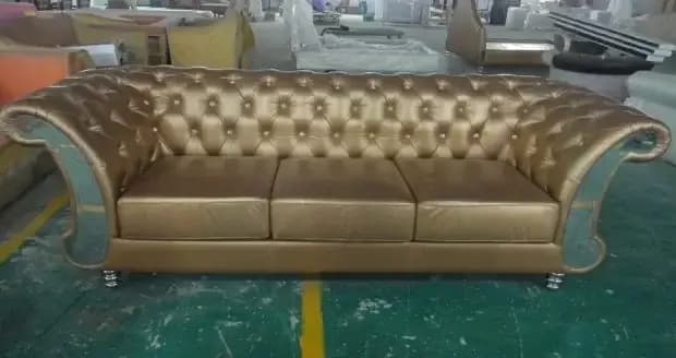 Canapé en cuir véritable Chesterfield