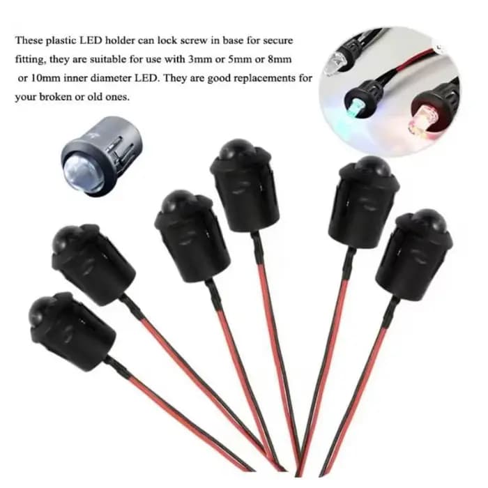 Support de Diode LED pour lampe, 100 pièces, 3mm 5mm, Clip en plastique noir, support de prise de lu