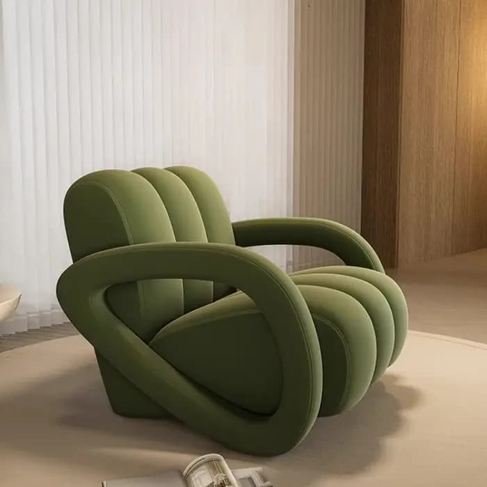 Velur vert chaise balcon tissu Support sectionnel