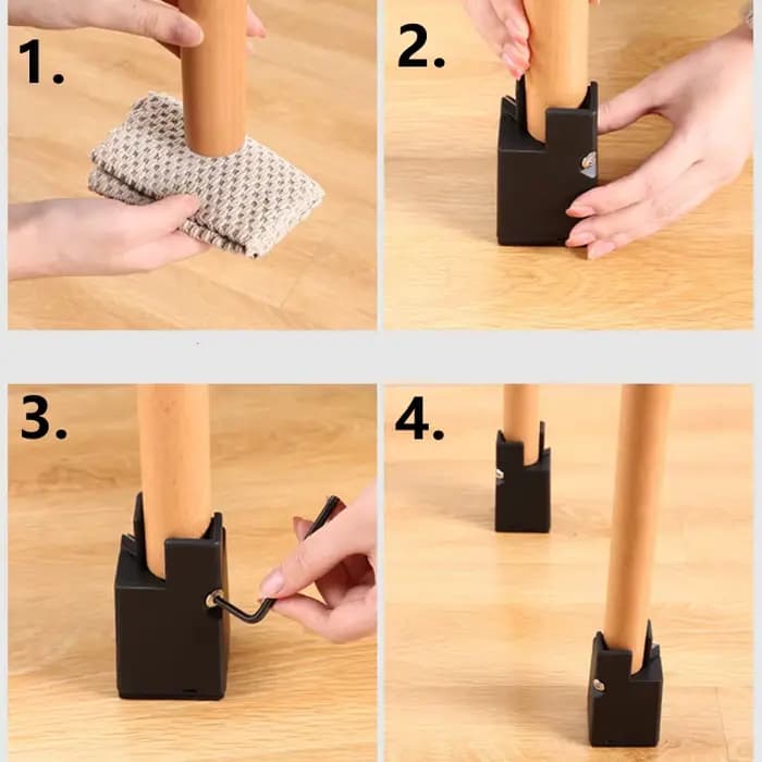 4 pièces pieds de chaise réglables Riser 5/10cm bureau robuste canapé bas ascenseur en métal canapé