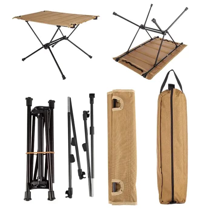 Table pliante portative en tissu