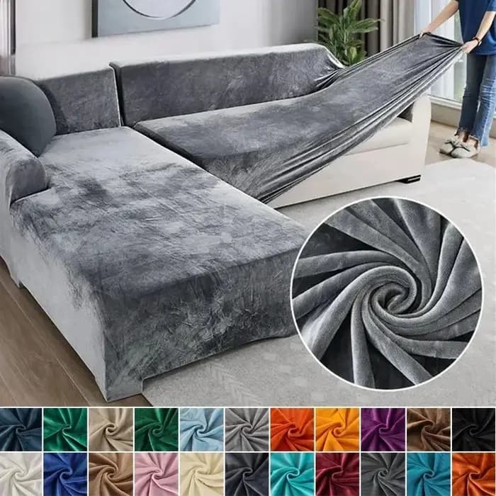 Housse de canapé en velours épaisse et élastique pour 1/2/3/4 places
