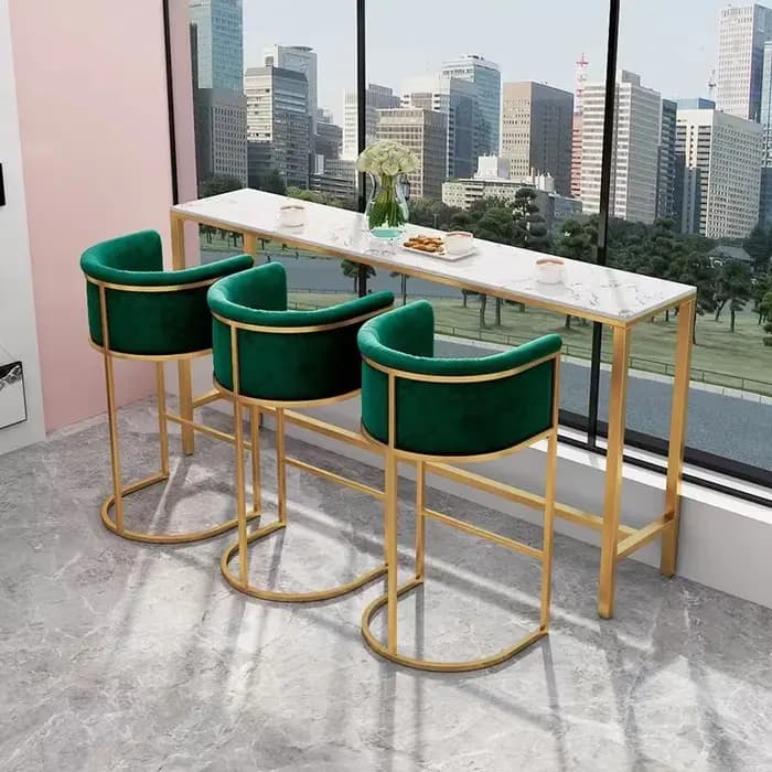Counter-Chaise de salle à manger moderne avec pieds en métal