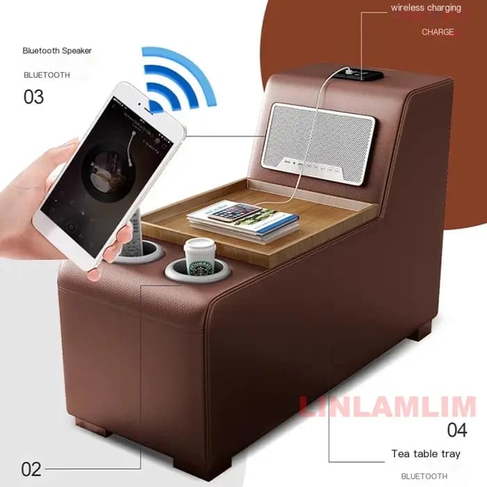 Linlamlim Canapé en cuir en forme de L de luxe moderne pour salon