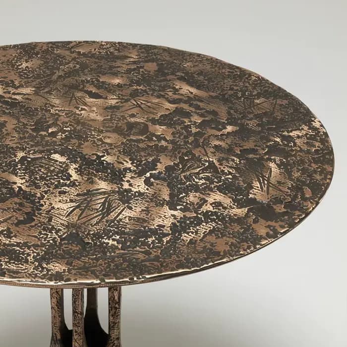 Petite table basse ronde en métal, table d'appoint en laiton antique, salon moderne, conception Manu