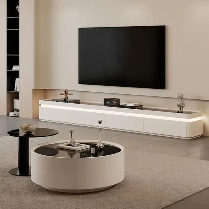 Meuble TV de luxe glamour avec tiroirs