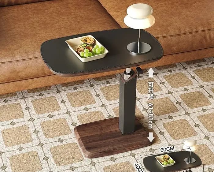 Table d'appoint miniature SM Exquisite Premium, simple, relevable, amovible, couleur noyer, pour sal