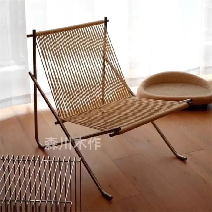 MOMO Bauhaus chaise de loisirs Design Simple salon canapé balcon corde tissée en acier inoxydable cadre solide moderne