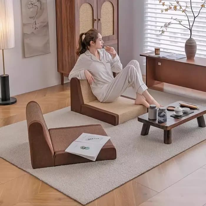 Chaise de sol japonaise en soie de bambou