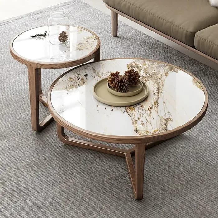 Tables basses rondes, petites tables d'appoint nordiques d'extérieur, tables de salon pour hôtels, meubles de salon en liquidation