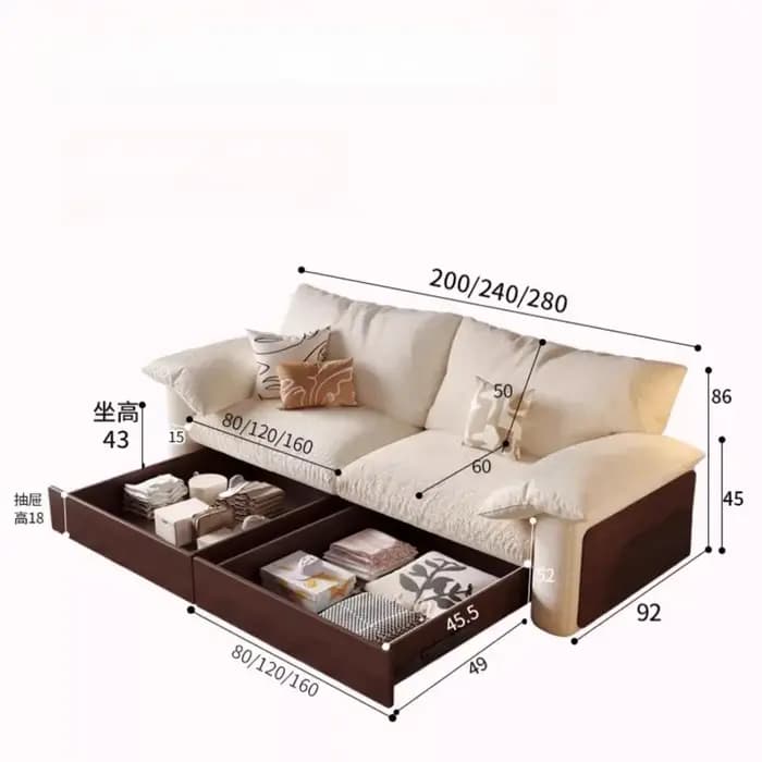 Softs concepteur salon canapés Double classique nordique coussin canapé adultes