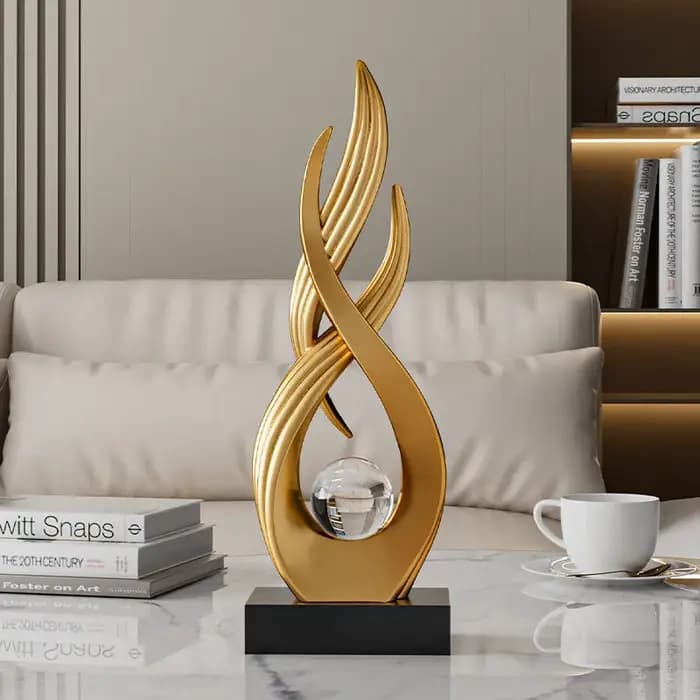Vent et Eau en Mouvement - Meuble TV et Cave à Vin de Luxe Haut de Gamme pour Salon, Décoration 2026 Nouveaux Objets d'Artisanat Artistique