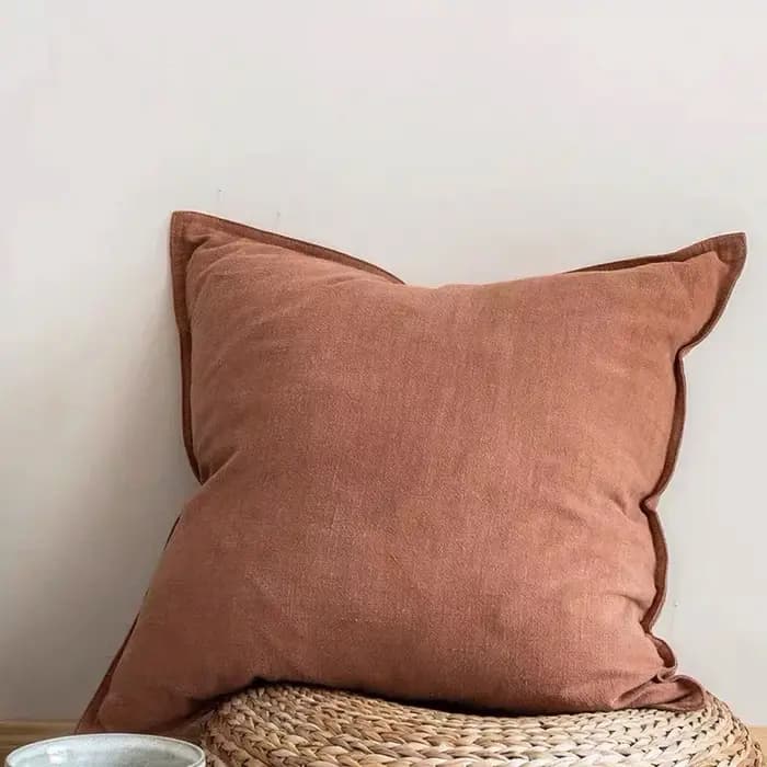 Housse de coussin de canapé en coton et lin épais