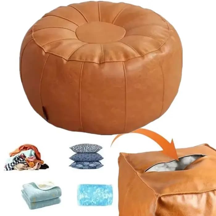 Banc de rangement en similicuir non rembourré