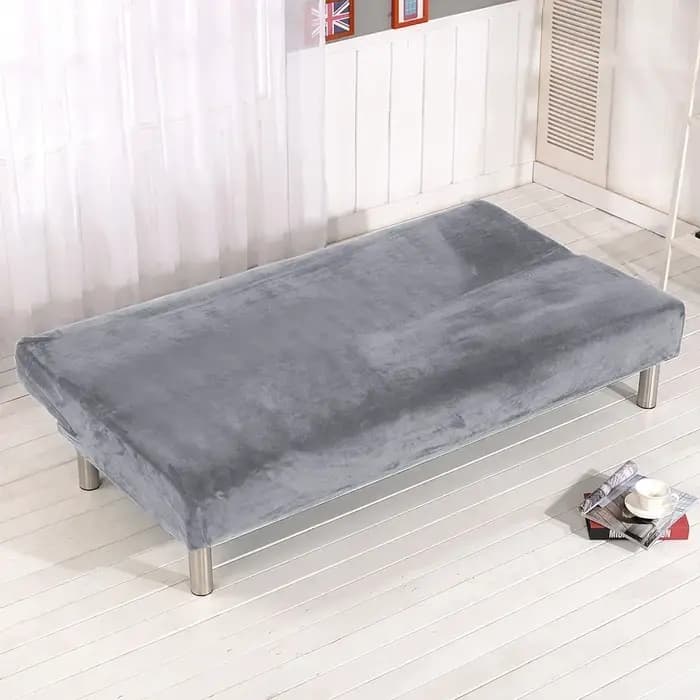 Housse de canapé-lit sans accoudoirs en peluche