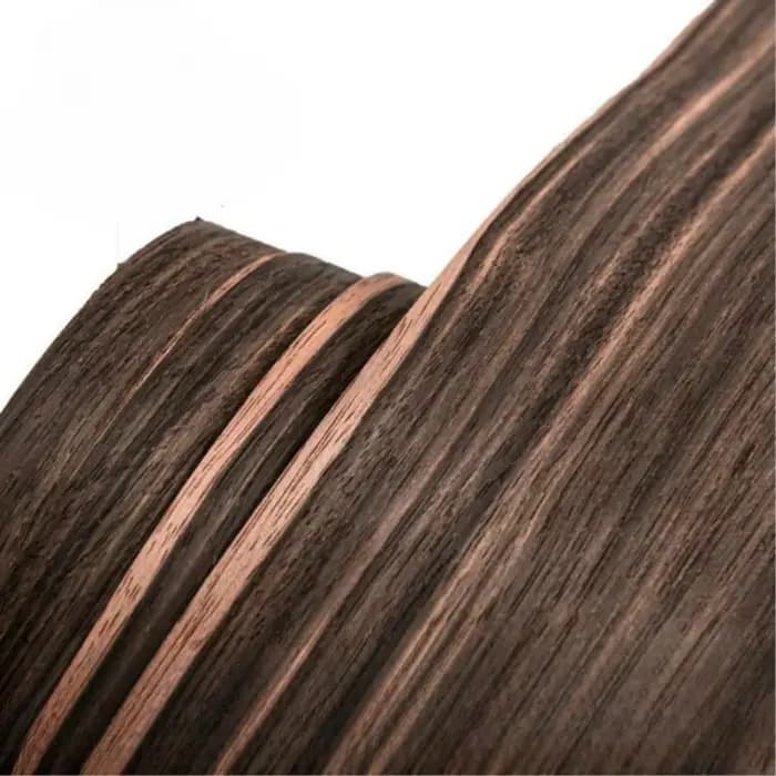 Placage en bois d'ébène indonésien noir véritable naturel pour meubles, environ d'épaisseur 0.5MM