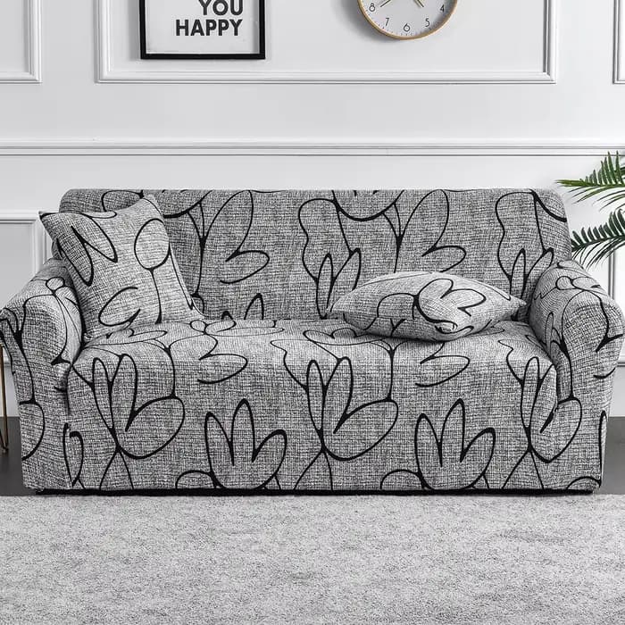 Housse de canapé élastique imprimée de fleurs