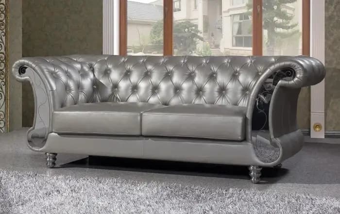 Canapé en cuir véritable Chesterfield