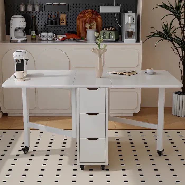 Table à manger d'appartement étanche Design nordique blanc