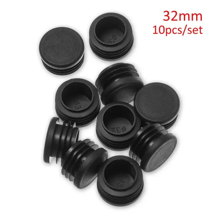 Embouts de pieds de chaise ronds en plastique noir