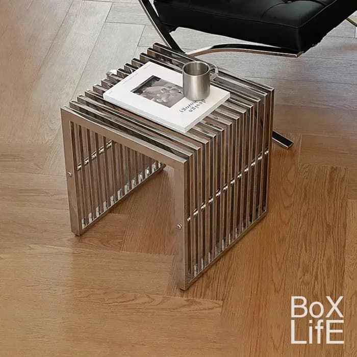 BaoKevin-Table Basse Médiévale Moderne et Simple en Acier Inoxydable, Longue et Petite, en Métal, po