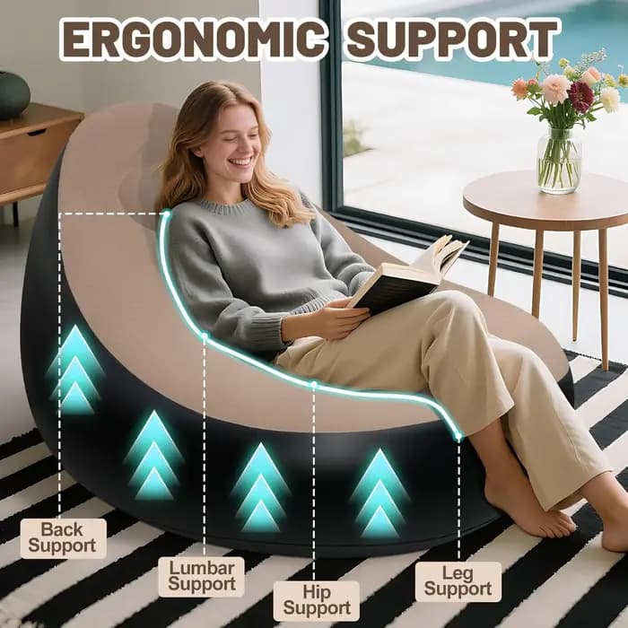 Canapé paresseux chaise gonflable inclinable pliante