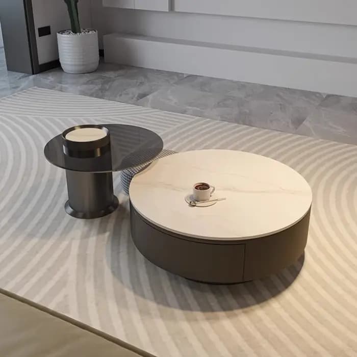 Tables basses ovales design ordinateur portable luxe italien